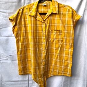 Old Navy Plaid Button Down with Front Tie